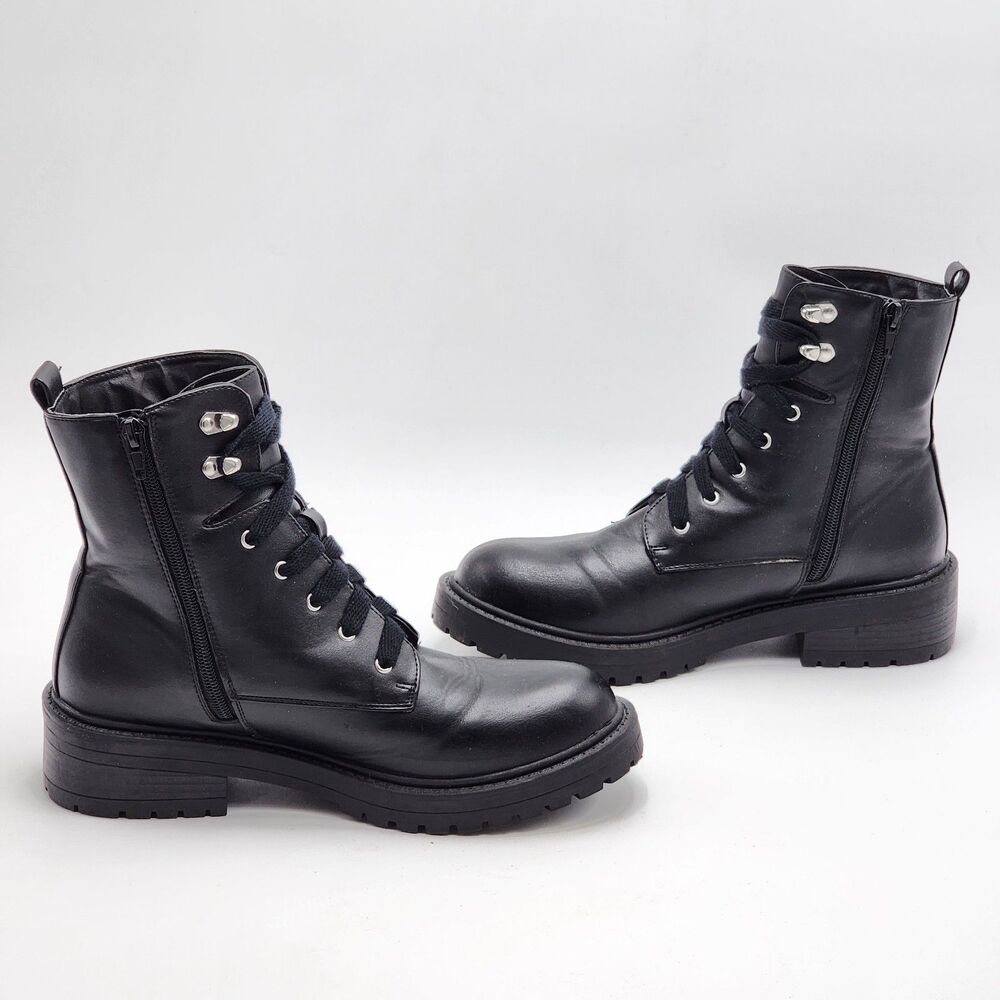 Madden Girl Alicee Black Mid-Calf Combat Boots Size 8.5 - Picture 5 of 10